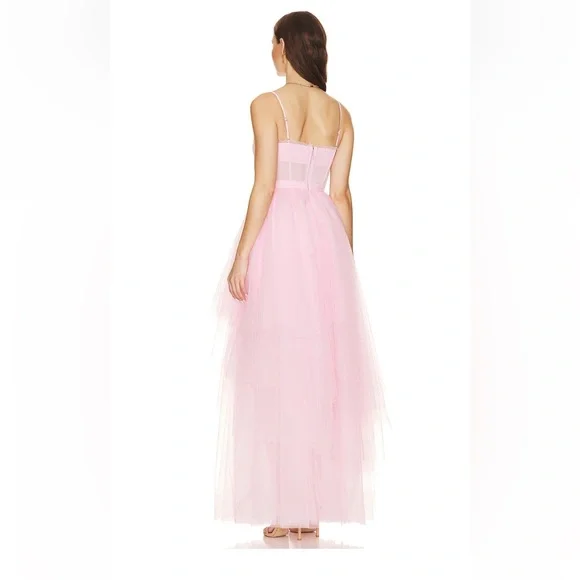 Pink Tiered Embellished Gown - Picture 3 of 6